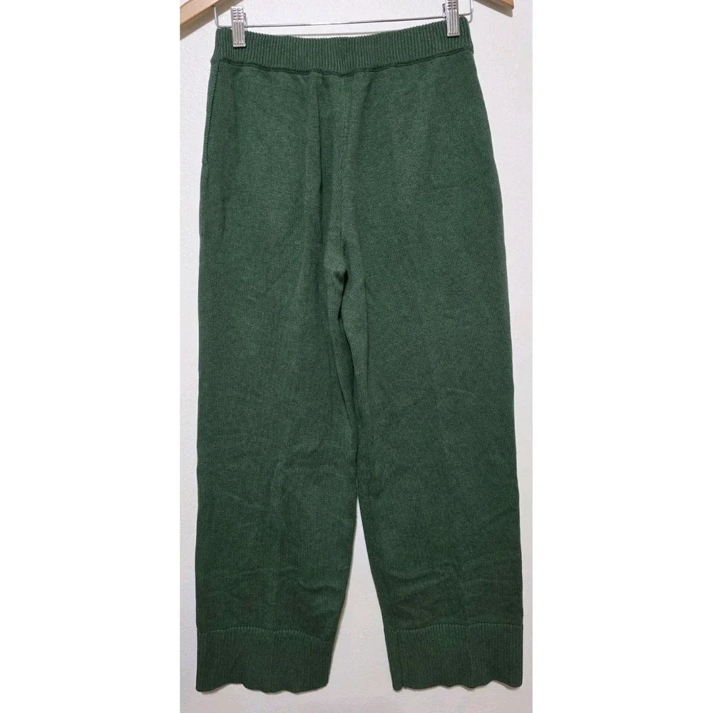 Free People Beach Solar Sweater Set‎ Women Sz S Cardigan Pant Lounge Pine Green